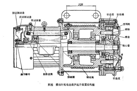 擺線針齒輪電動葫蘆起升裝置結(jié)構(gòu)圖